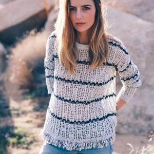 VELVET by Graham and Spencer Sweater with Fringe